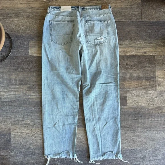 American Eagle Outfitters Light Blue Distressed Boyfriend Jeans 16T - Picture 5 of 7